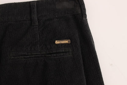  - Elegant Black Cotton Corduroy Pants