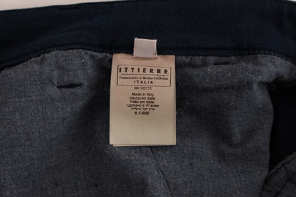  - Elegant Blue Cotton Stretch Chinos