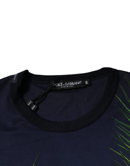 Dolce & Gabbana Blue Tree Print CrewNeck Short Sleeve T-shirt