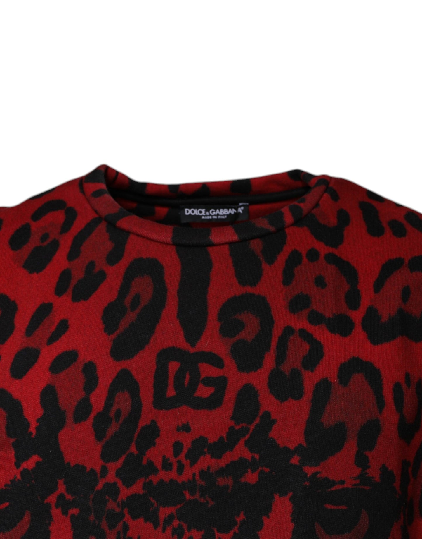 - Dolce & Gabbana Red Leopard Print Cotton Sleeveless T-shirt