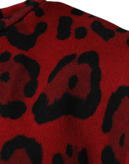  - Dolce & Gabbana Red Leopard Print Cotton Sleeveless T-shirt