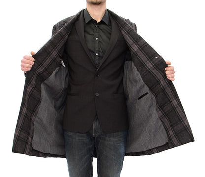  - Sicilia Checkered Wool Blend Coat