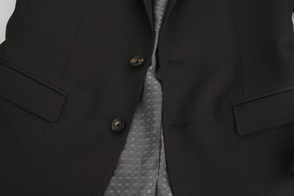  - Elegant Brown Jacquard Martini Suit