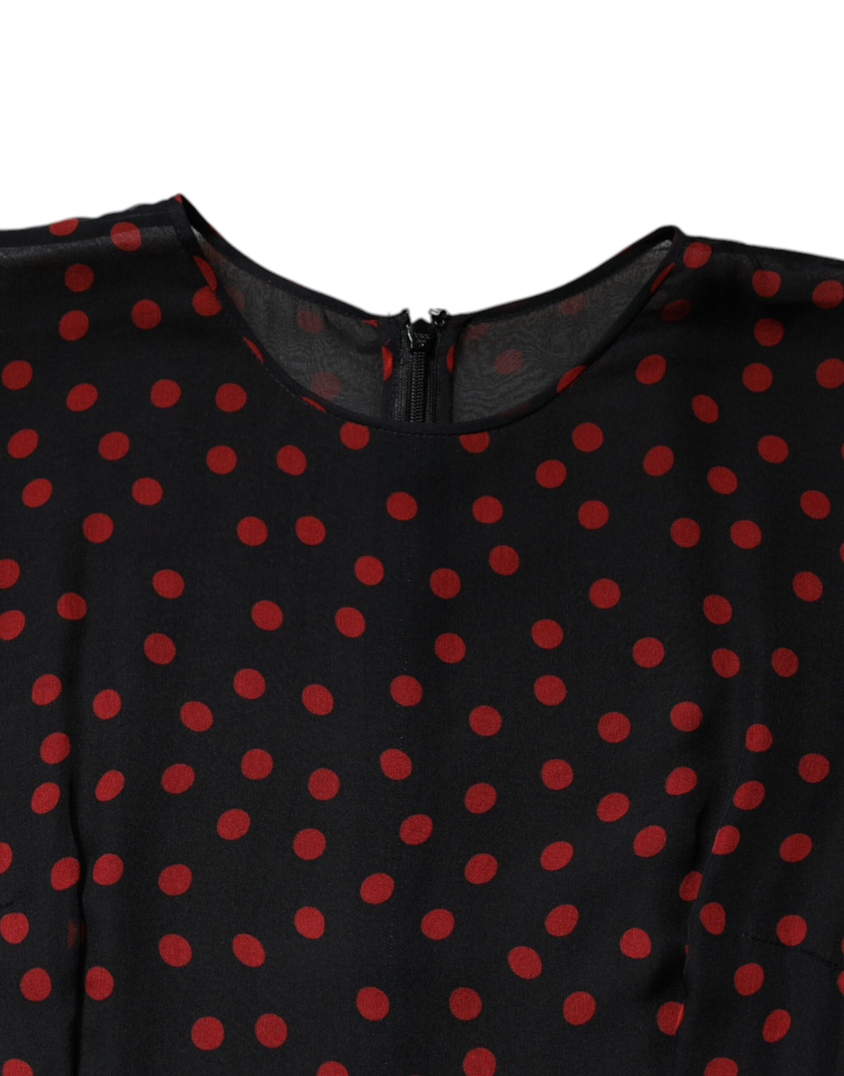 Dolce & Gabbana Women's Black & Red Polka Dot Silk Layered Midi Dress