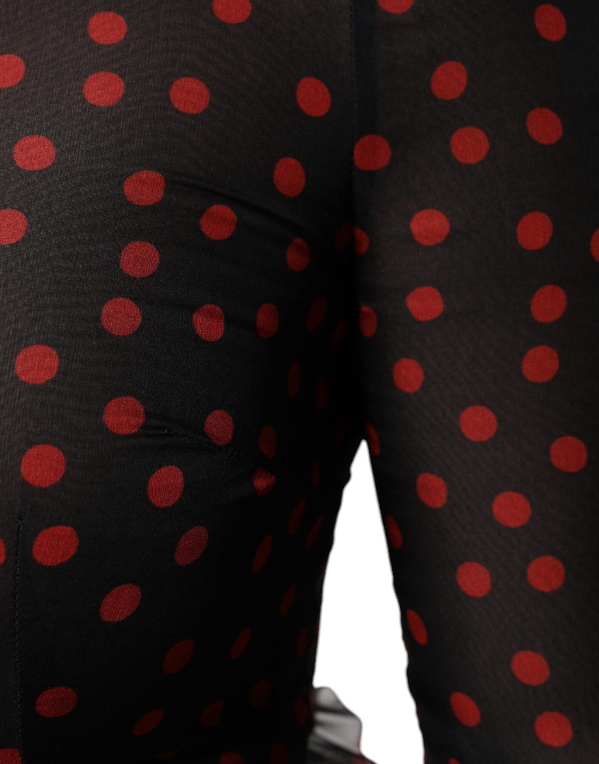 Dolce & Gabbana Women's Black & Red Polka Dot Silk Layered Midi Dress