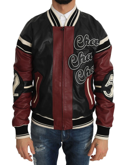 - Exquisite Sheepskin Leather Bomber Jacket