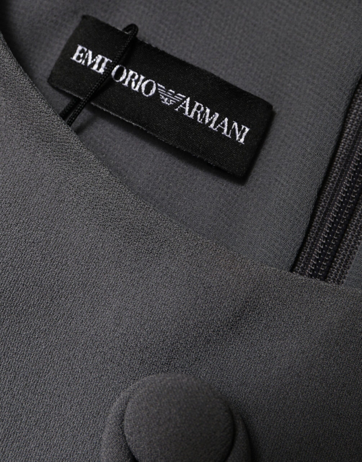 Emporio Armani Gray Round Neck Sleeveless A-line Mini Dress