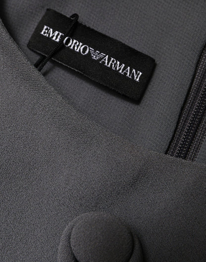 Emporio Armani Gray Round Neck Sleeveless A-line Mini Dress