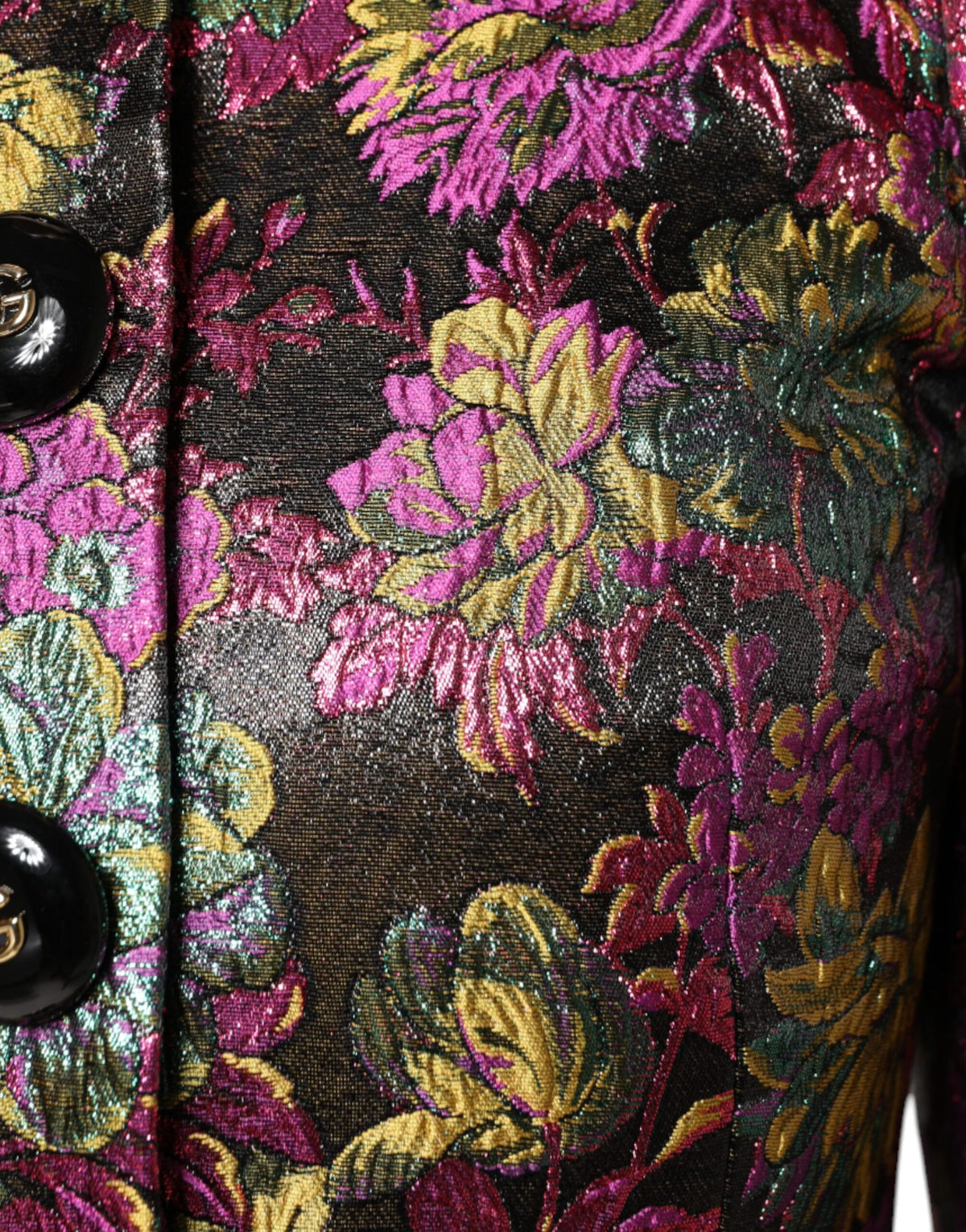 Dolce & Gabbana Multicolour Floral Lamé Jacquard Cropped Jacket – Made in Italy