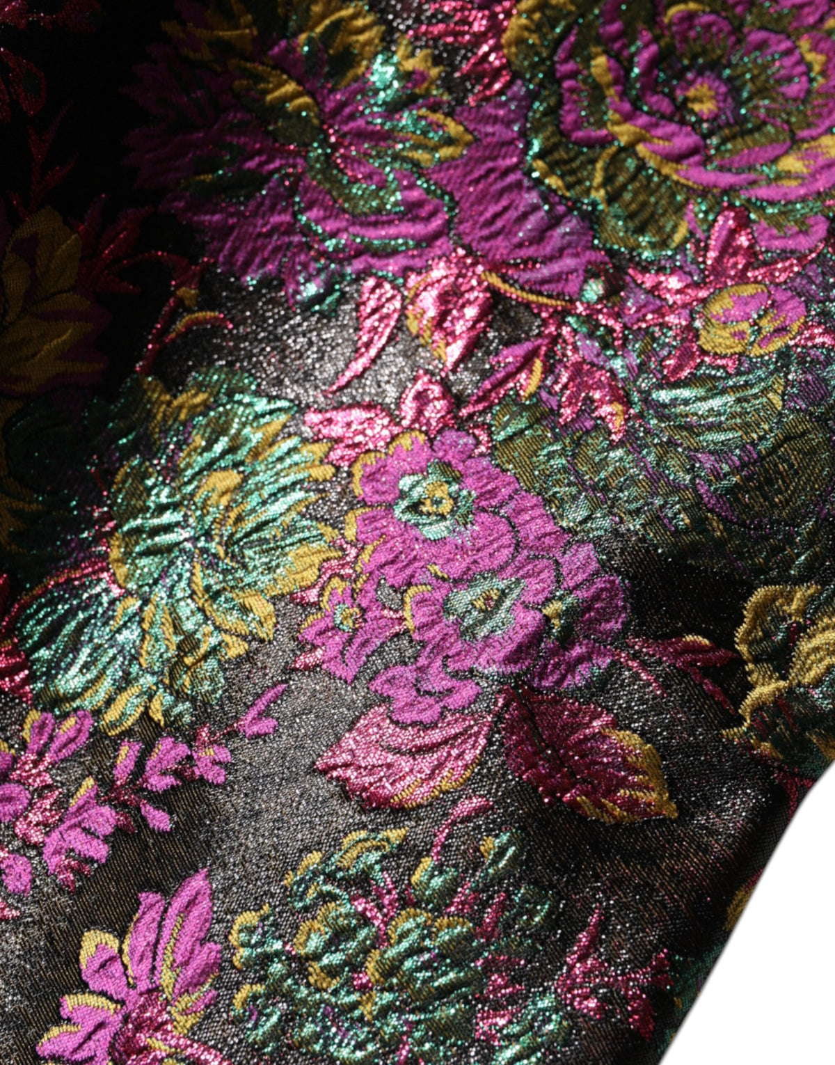 Dolce & Gabbana Multicolour Floral Lamé Jacquard Cropped Jacket – Made in Italy