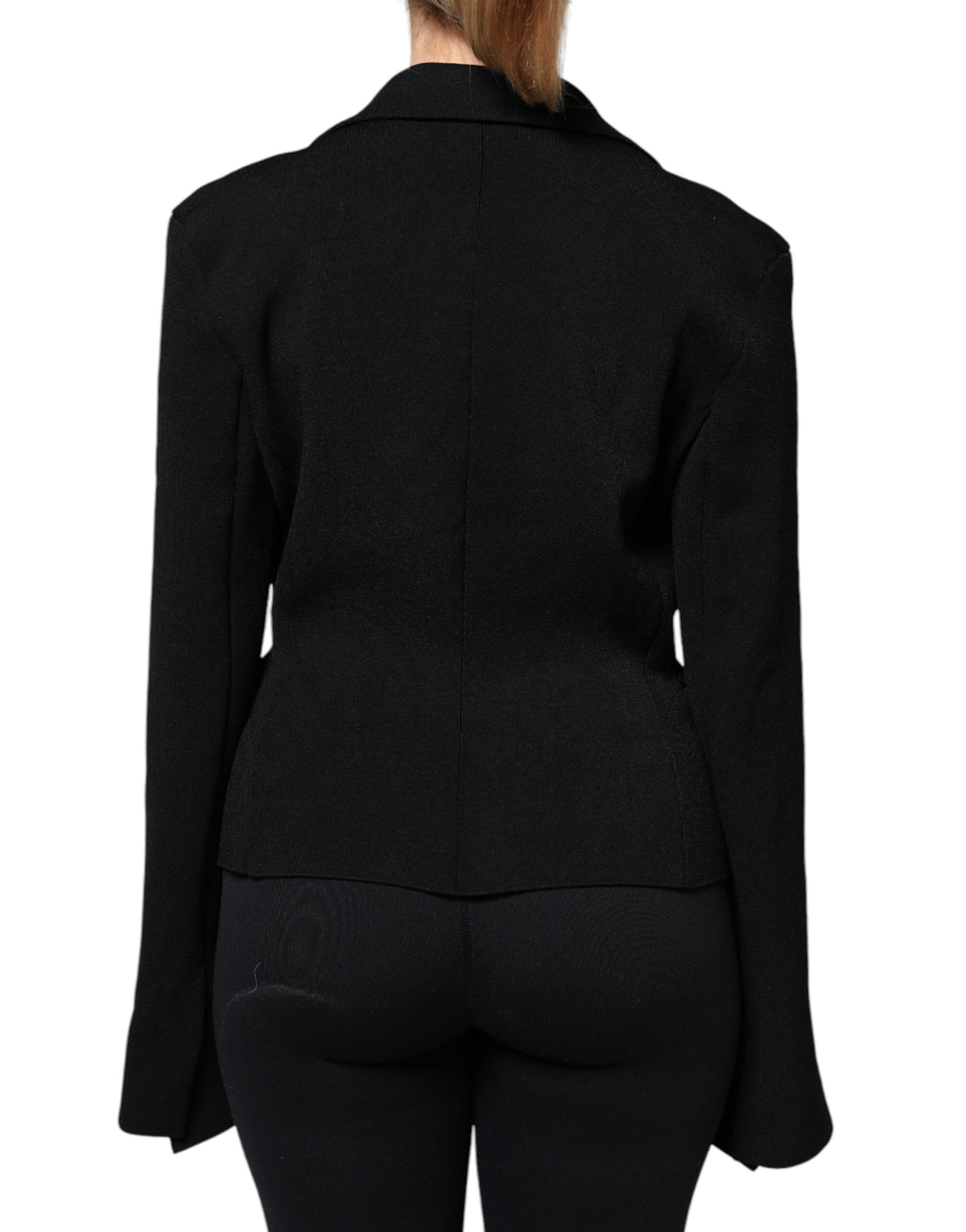Dolce & Gabbana Black Viscose Single-Breasted Blazer Jacket