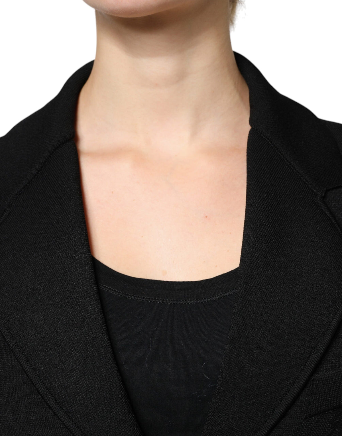 Dolce & Gabbana Black Viscose Single-Breasted Blazer Jacket