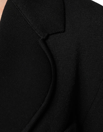Dolce & Gabbana Black Viscose Single-Breasted Blazer Jacket
