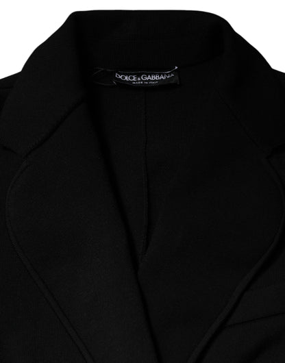 Dolce & Gabbana Black Viscose Single-Breasted Blazer Jacket