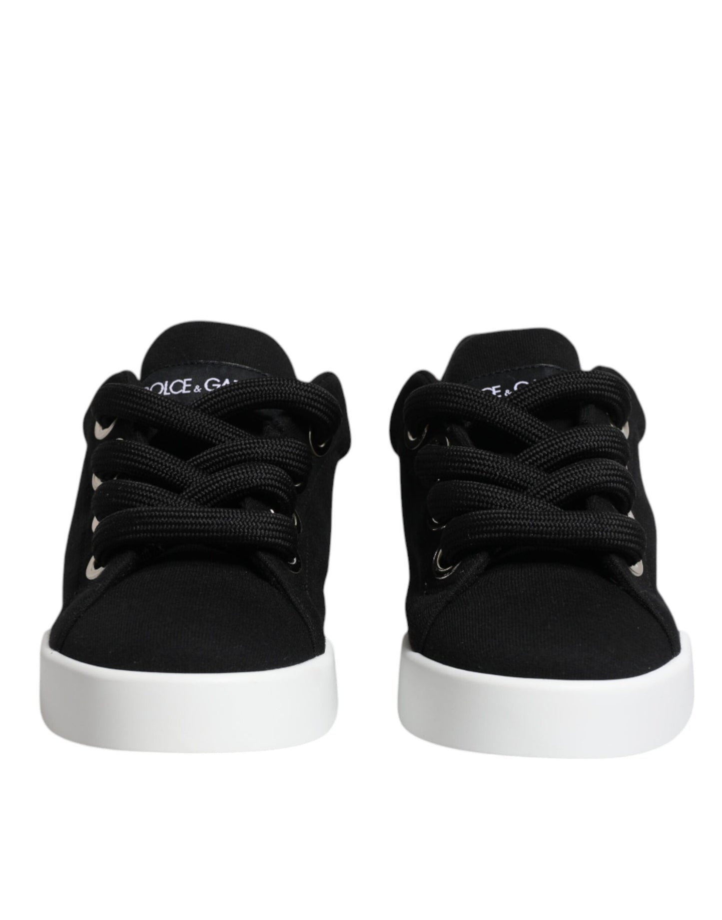 Dolce & Gabbana Black Portofino Low Top Sneakers – Lace-Up Shoes