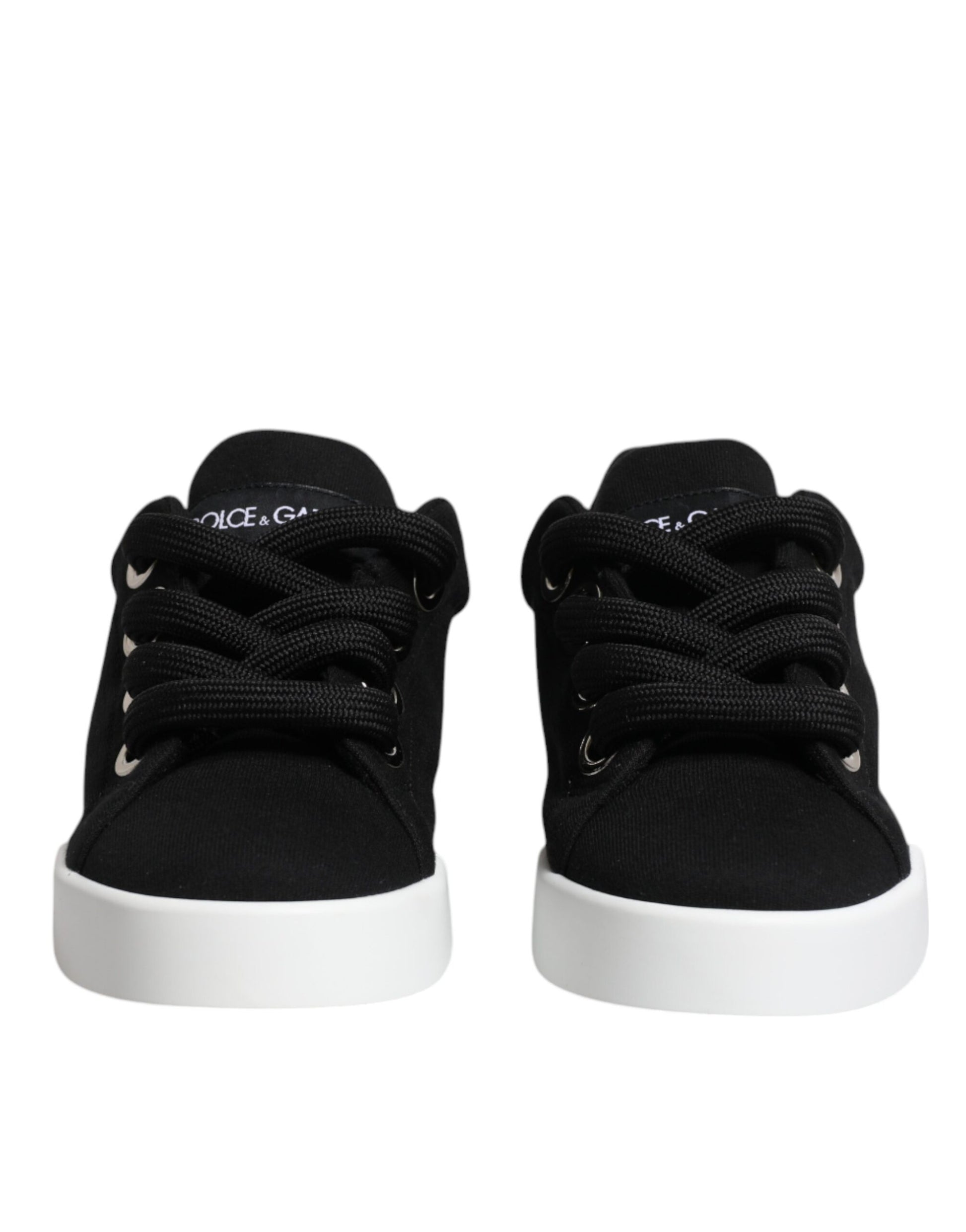 Dolce & Gabbana Black Portofino Low Top Sneakers – Lace-Up Shoes