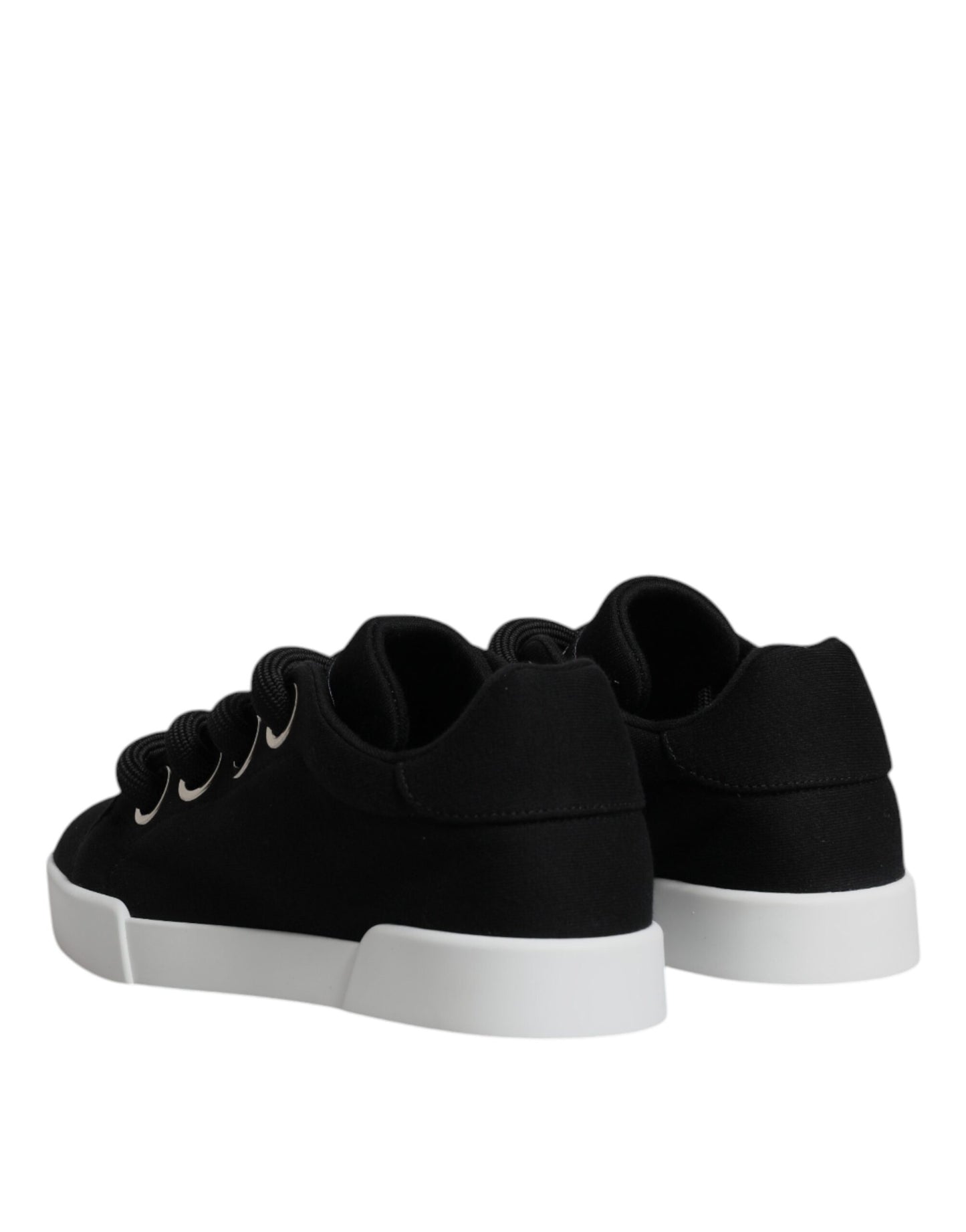 Dolce & Gabbana Black Portofino Low Top Sneakers – Lace-Up Shoes
