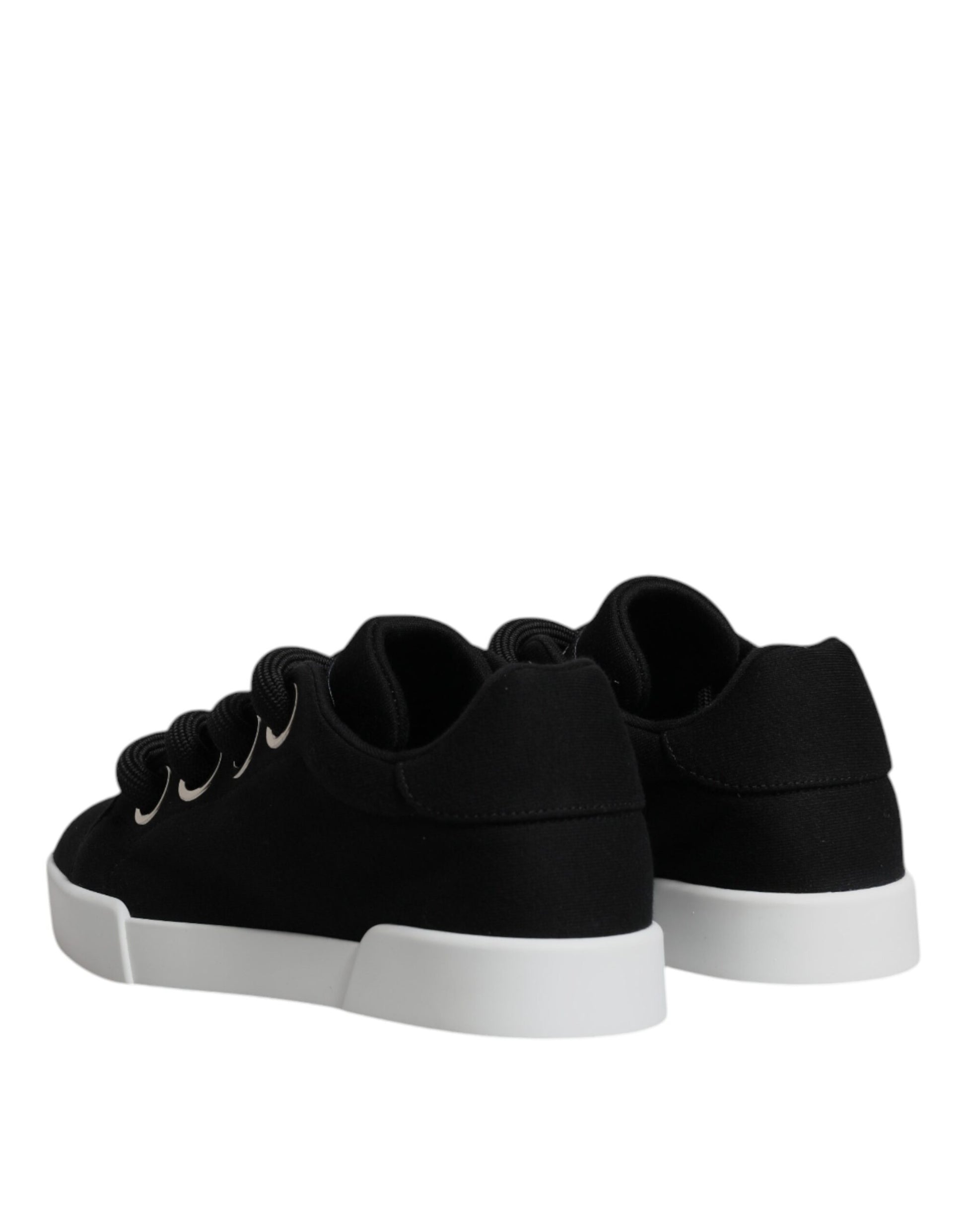 Dolce & Gabbana Black Portofino Low Top Sneakers – Lace-Up Shoes