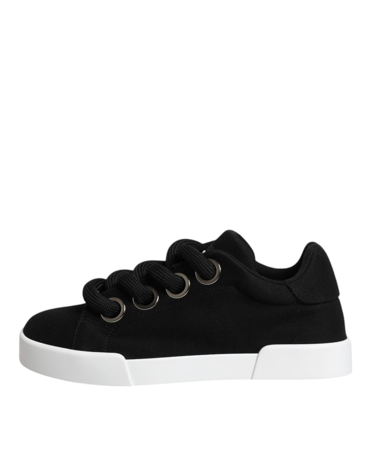 Dolce & Gabbana Black Portofino Low Top Sneakers – Lace-Up Shoes