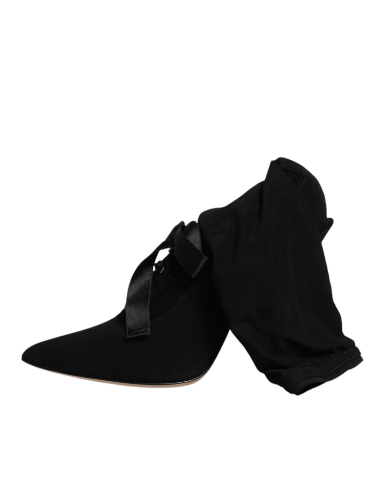 Dolce & Gabbana Black Stiletto Heels Mid Calf Boots Shoes