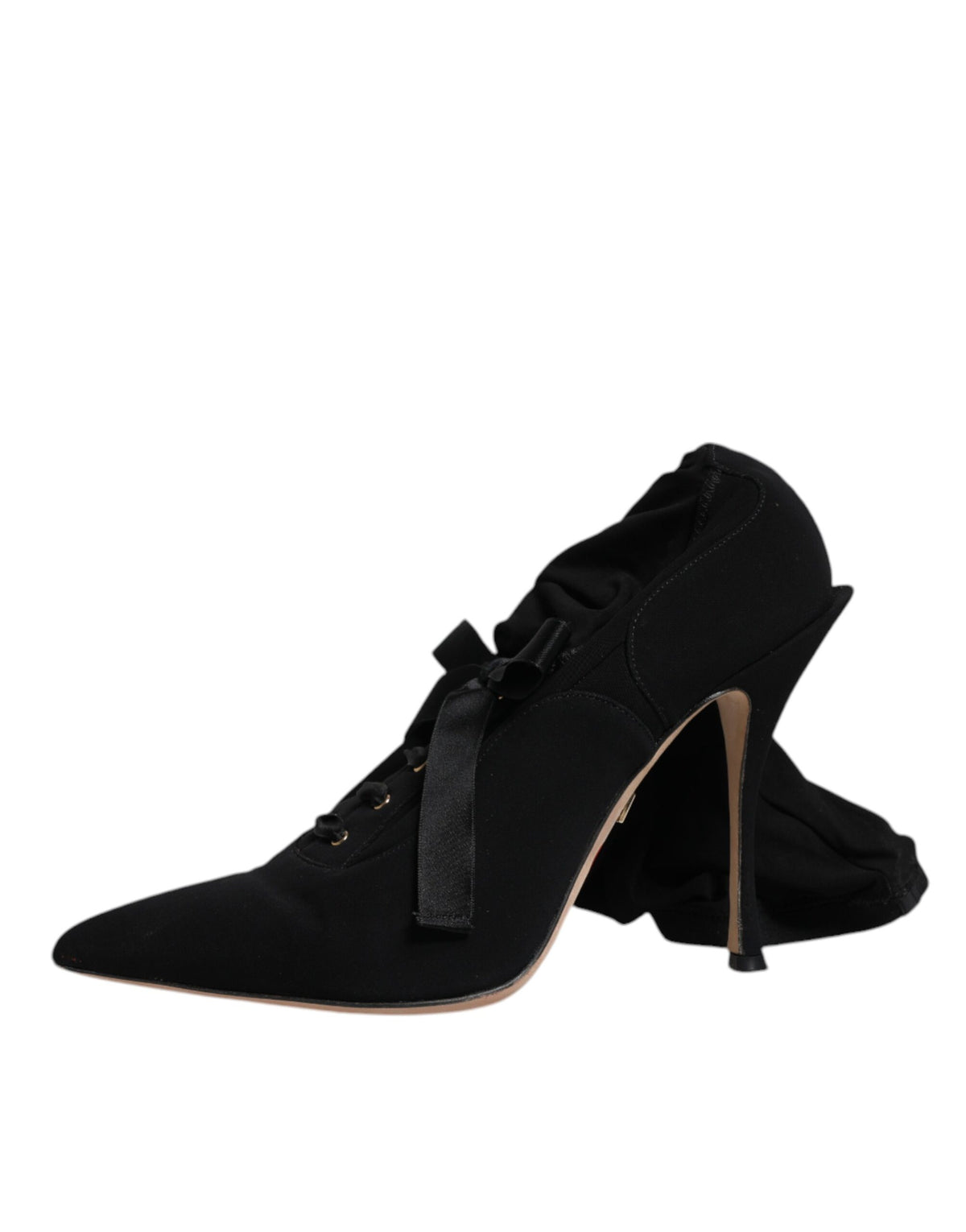 Dolce & Gabbana Black Stiletto Heels Mid Calf Boots Shoes