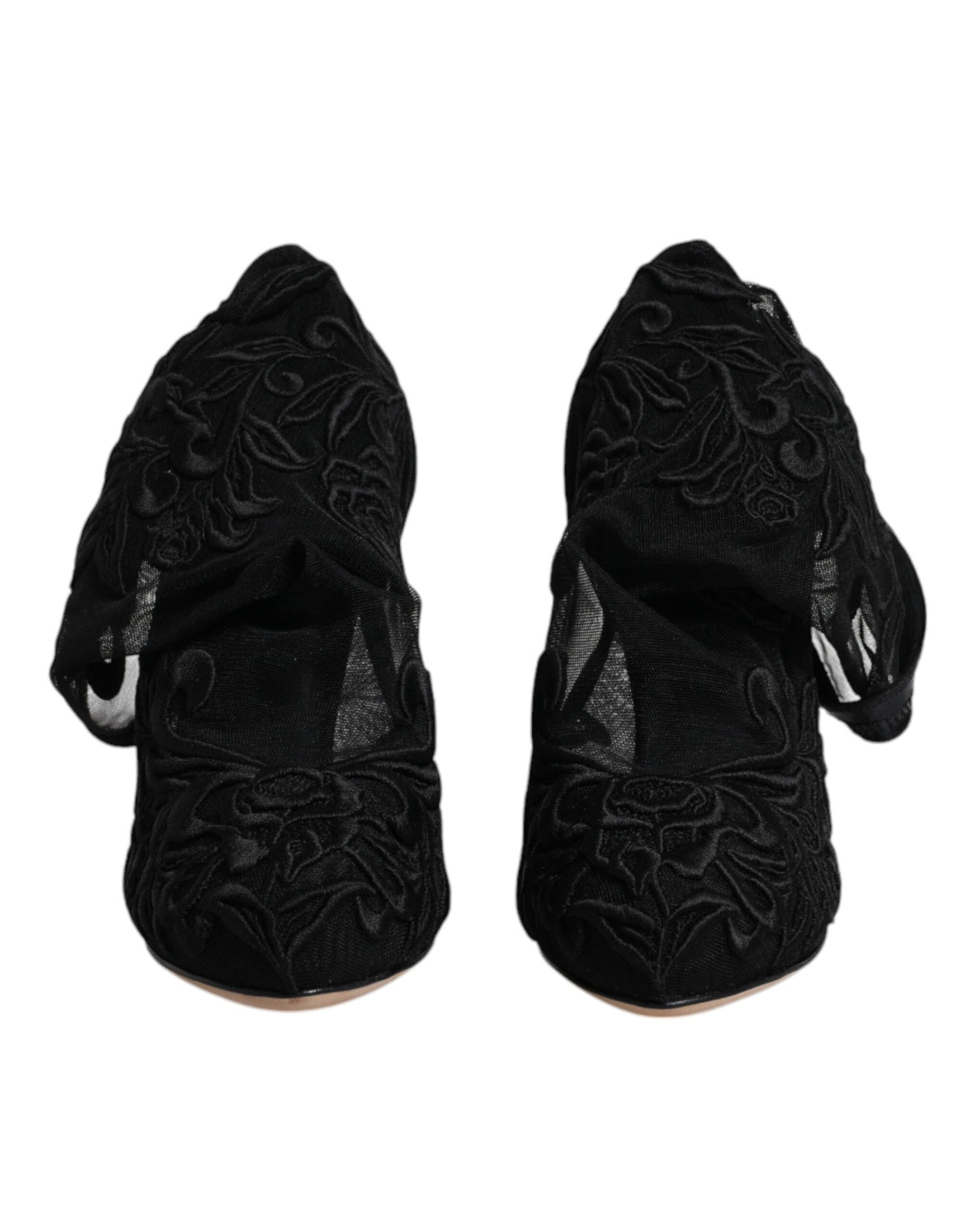 Dolce & Gabbana Black Tulle Stretch Heels Mid-Calf Boots – Luxe Sock Boots