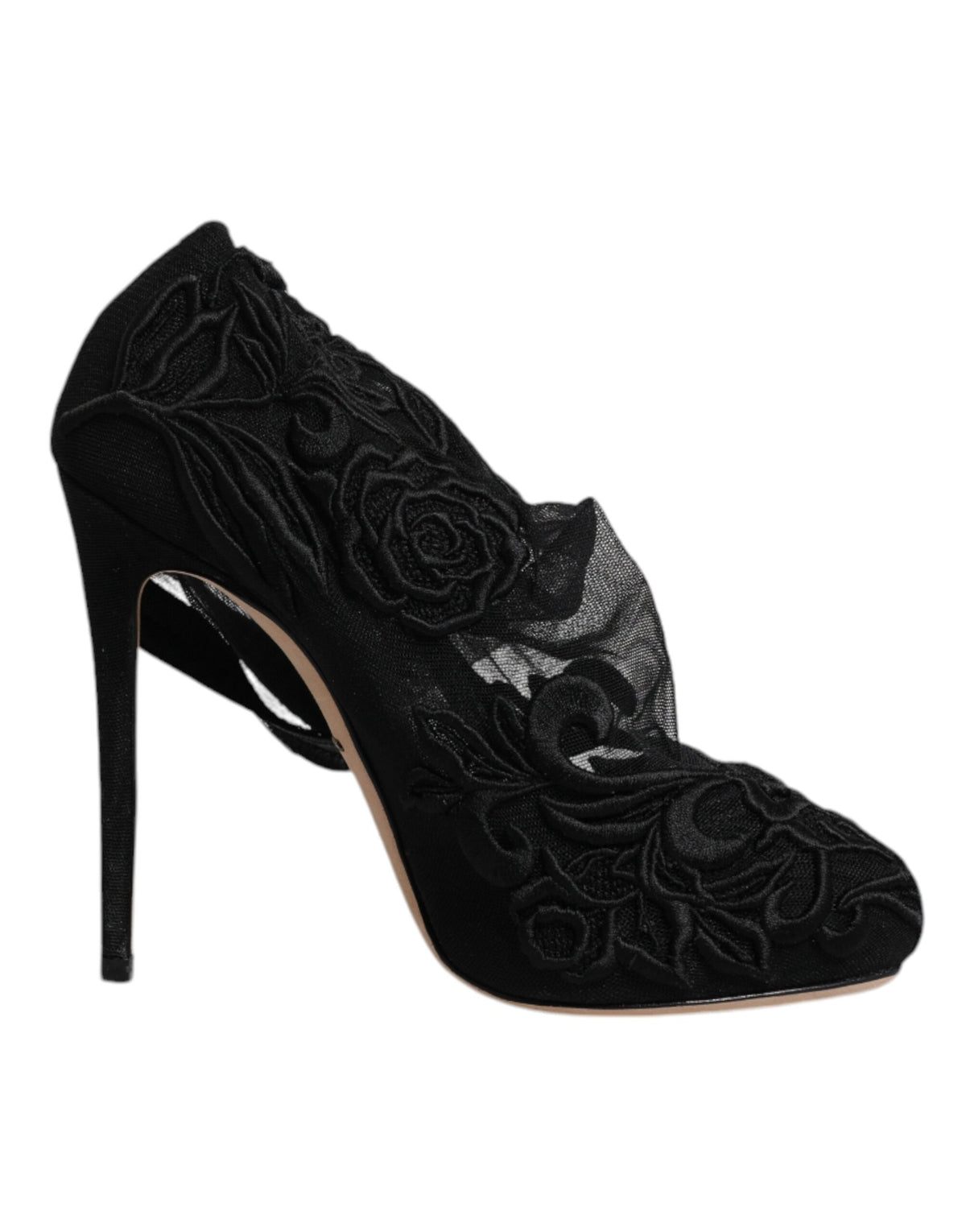 Dolce & Gabbana Black Tulle Stretch Heels Mid-Calf Boots – Luxe Sock Boots