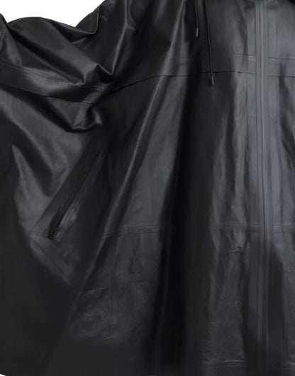  - Bottega Veneta Black Leather Hooded Men Trenchcoat Jacket