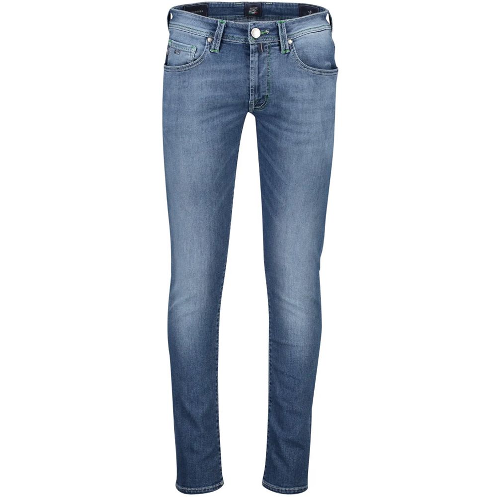 Tramarossa Blue Cotton Jeans - Leonardo Zip SS