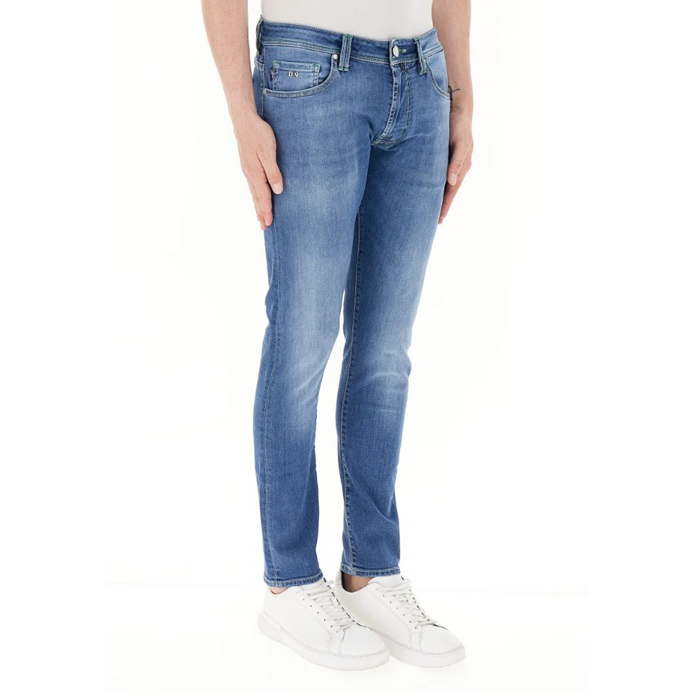 Tramarossa Blue Cotton Jeans - Leonardo Zip SS
