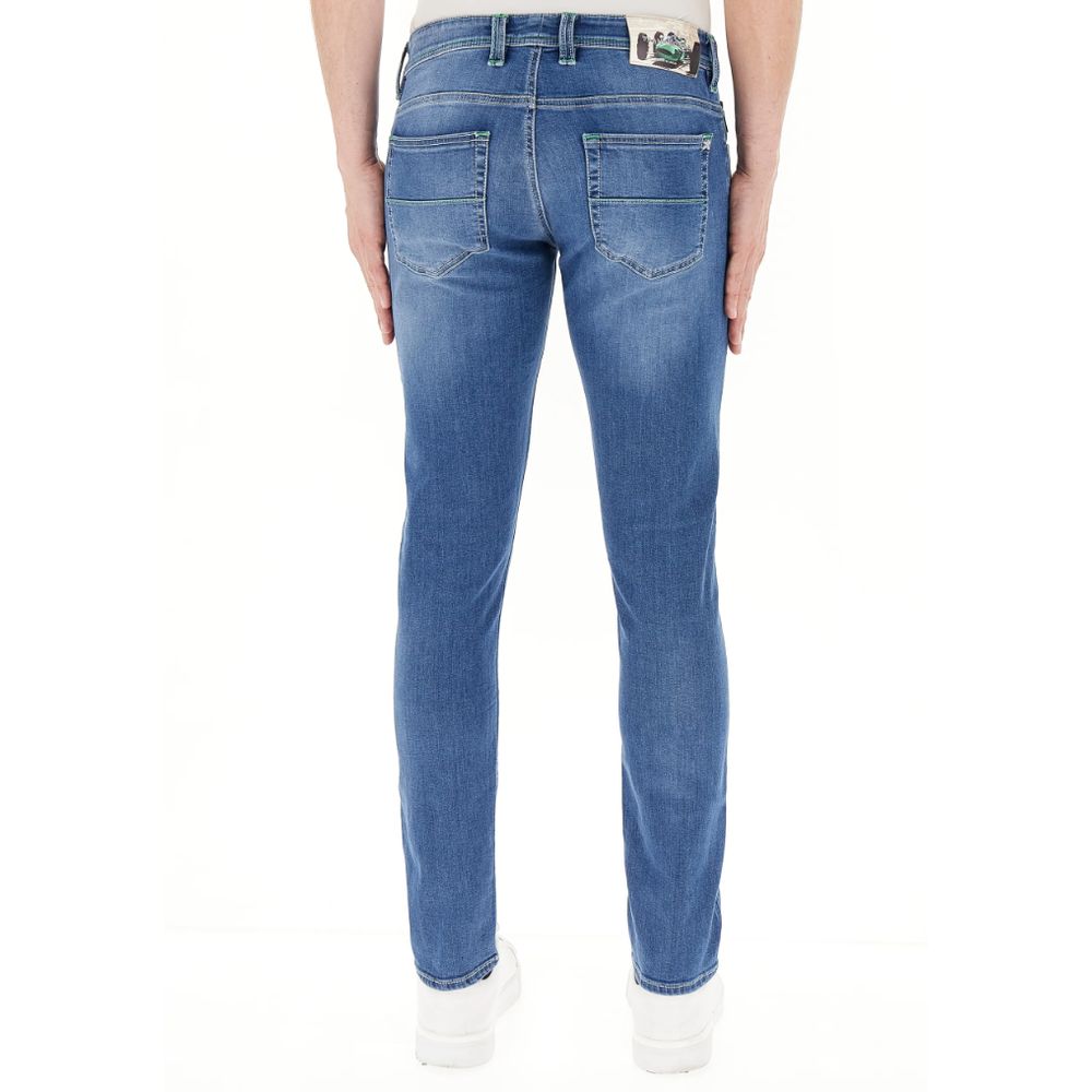 Tramarossa Blue Cotton Jeans - Leonardo Zip SS