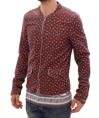  - Exclusive Boxer Print Bordeaux Leather Jacket