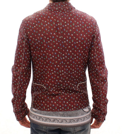  - Exclusive Boxer Print Bordeaux Leather Jacket