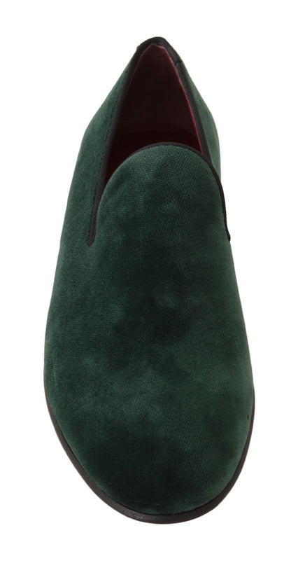  - Elegant Green Suede Slip-On Loafers