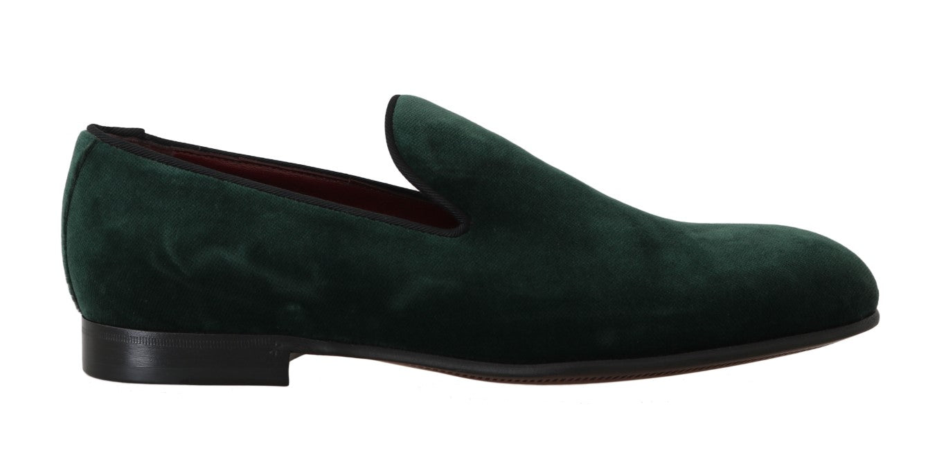  - Elegant Green Suede Slip-On Loafers