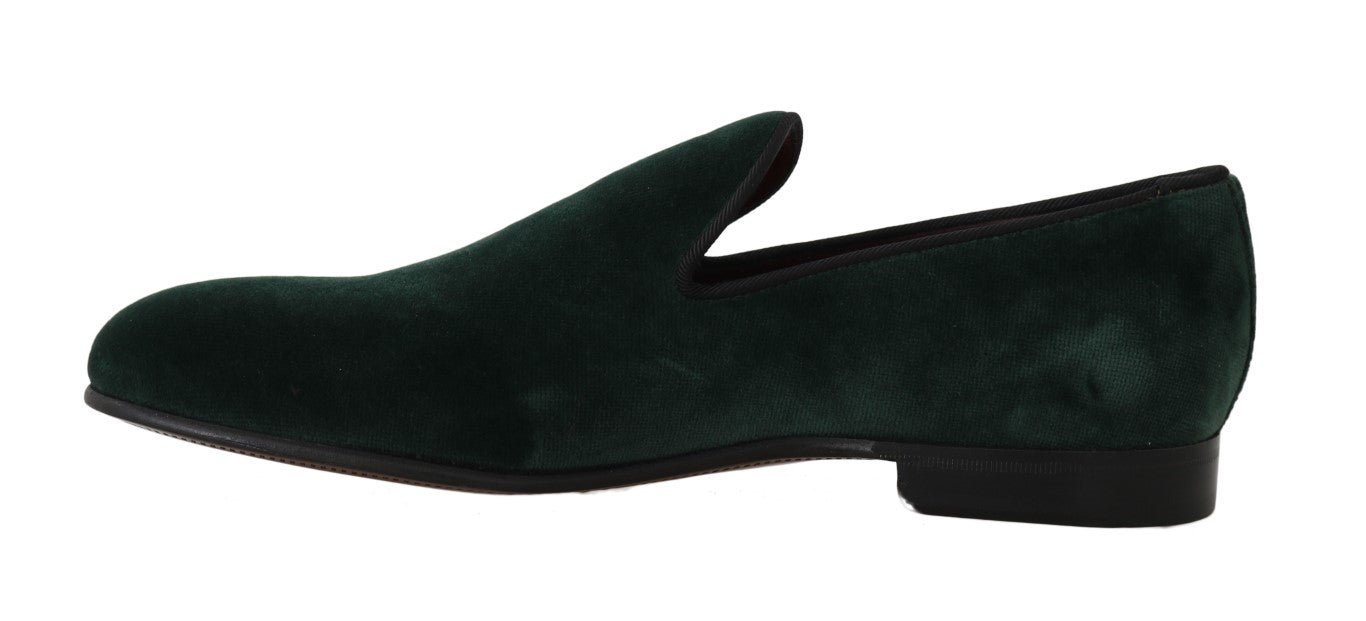  - Elegant Green Suede Slip-On Loafers