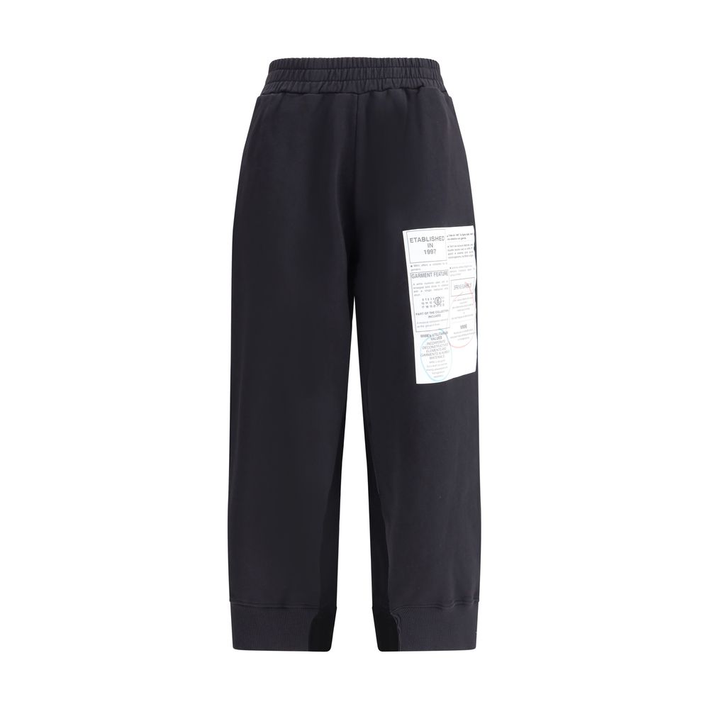 MM6 Black Maxi Print Sweatpants