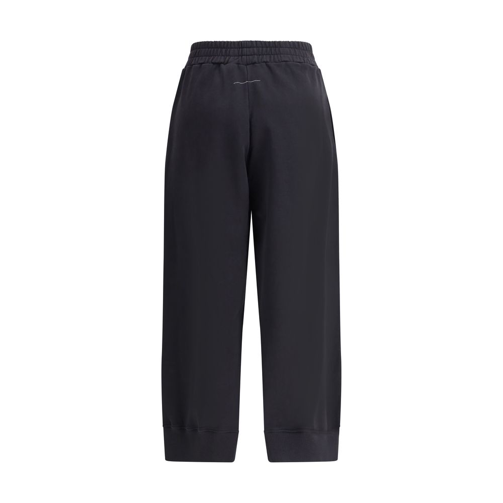 MM6 Black Maxi Print Sweatpants