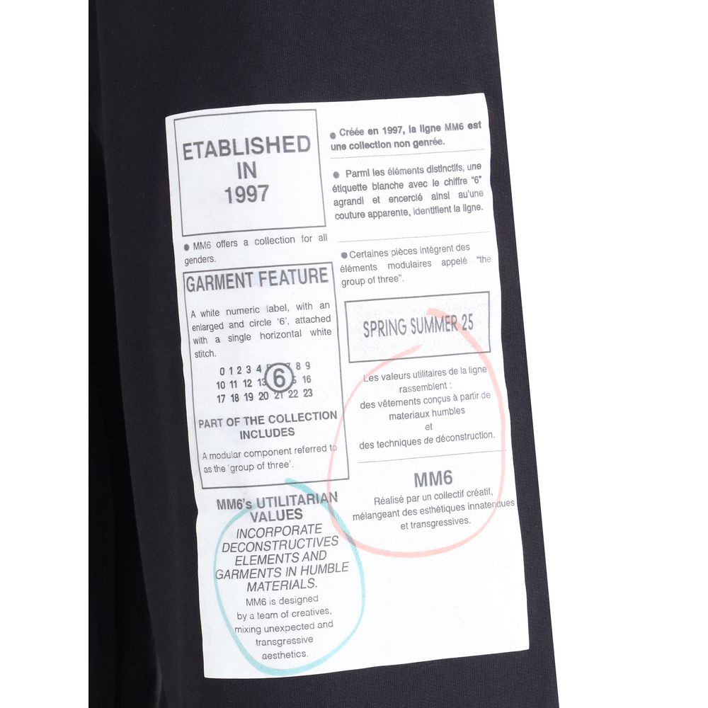 MM6 Black Maxi Print Sweatpants