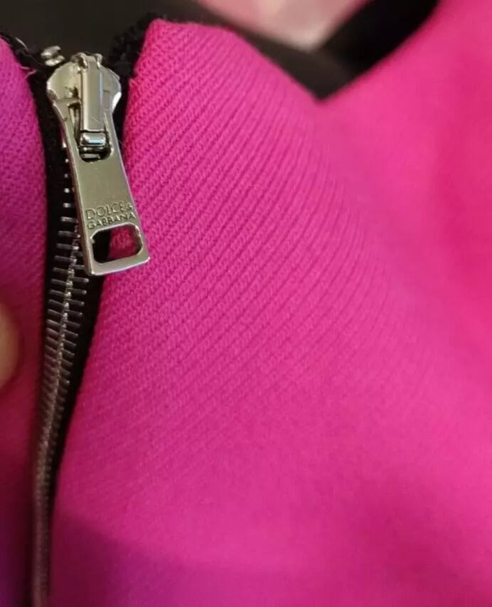 Dolce & Gabbana Pink Fuchsia Sleeveless Bodycon Mini Dress with Satin Trim – Made in Italy
