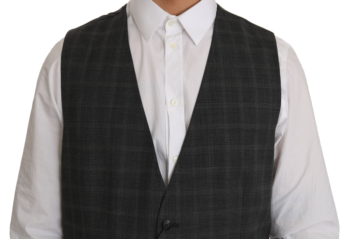  - Elegant Checkered Wool Vest for the Urbane Man