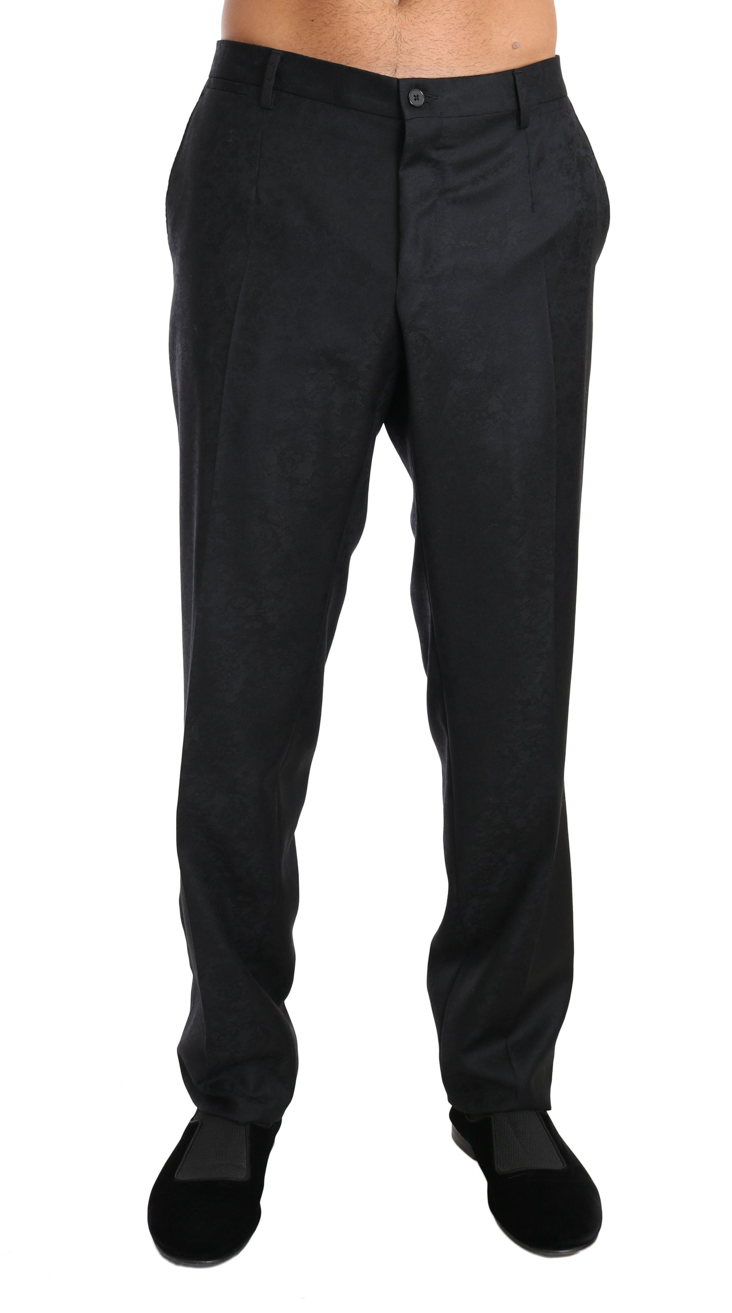  - Elegant Gray Patterned Formal Pants