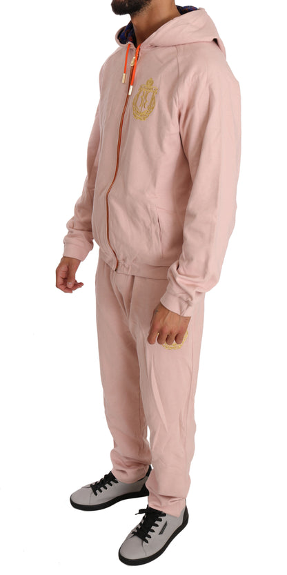  - Elegant Pink Cotton Sweatsuit Luxury Comfort