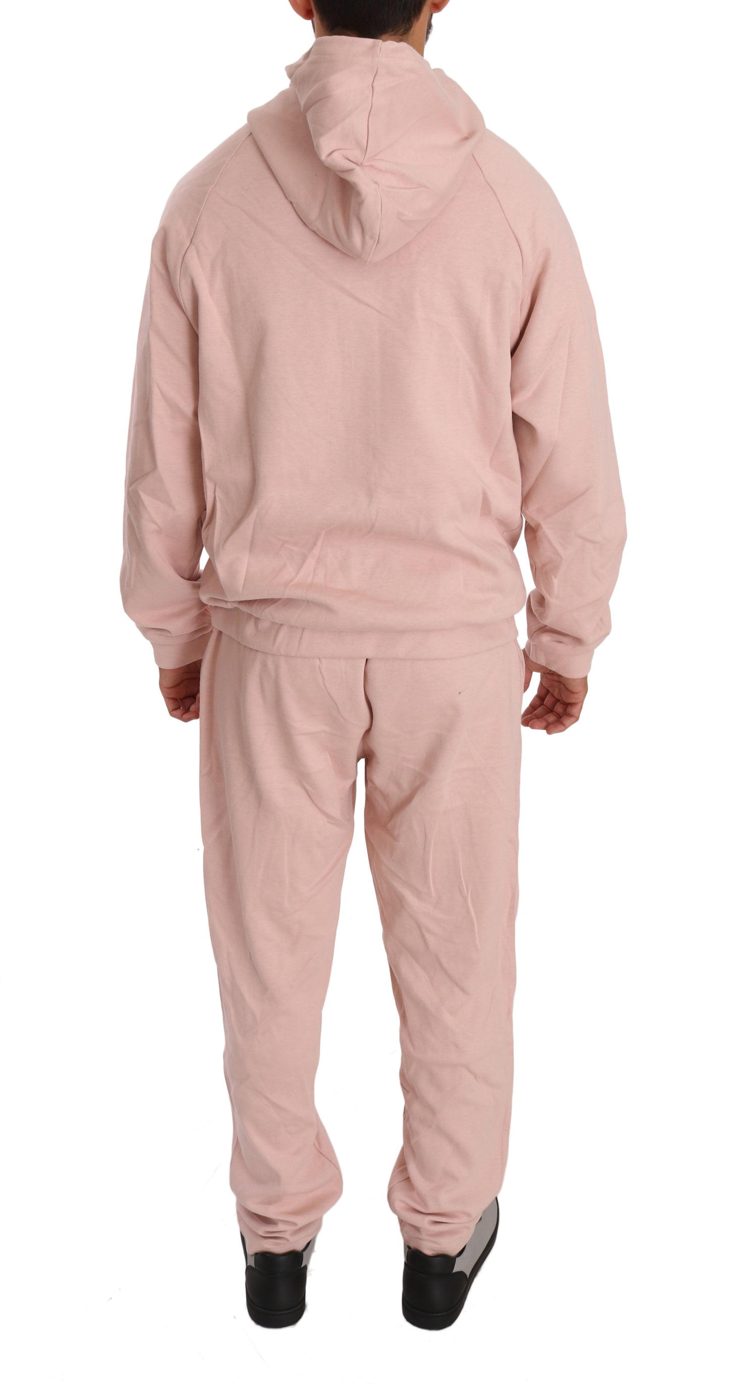  - Elegant Pink Cotton Sweatsuit Luxury Comfort