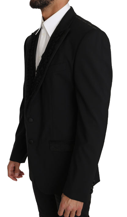  - Elegant Black Slim Fit Martini Blazer Jacket