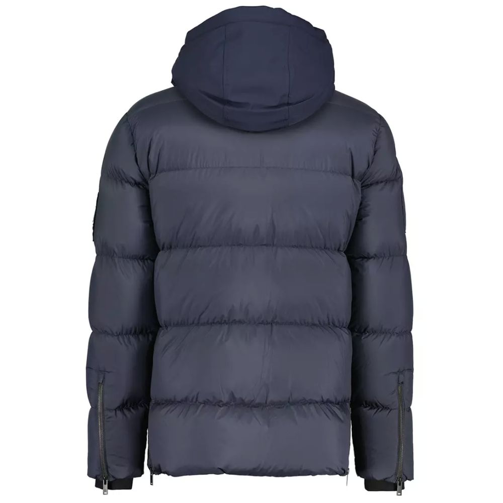 Moose Knuckles Blue Nylon Puffer Jacket