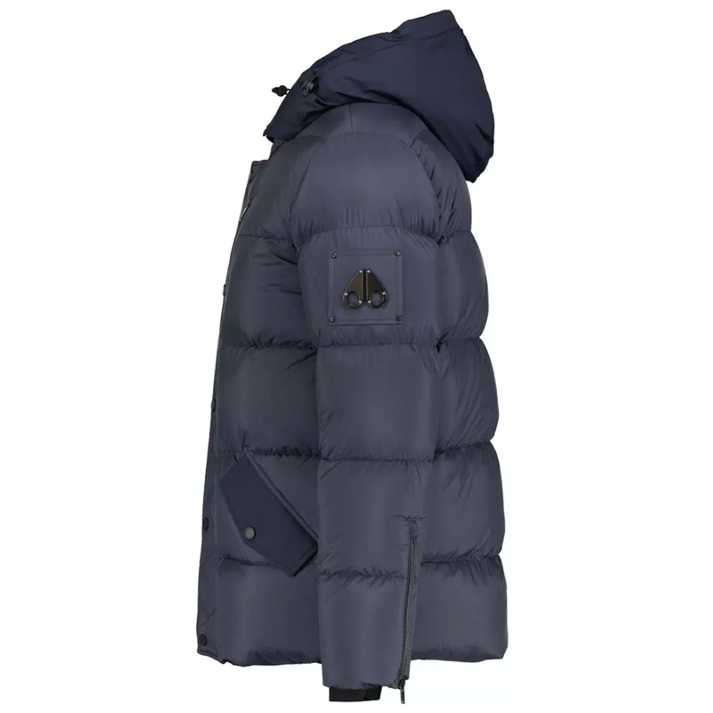 Moose Knuckles Blue Nylon Puffer Jacket