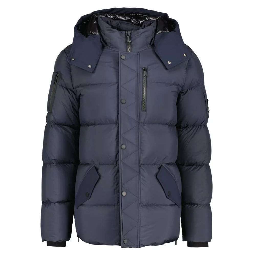 Moose Knuckles Blue Nylon Puffer Jacket