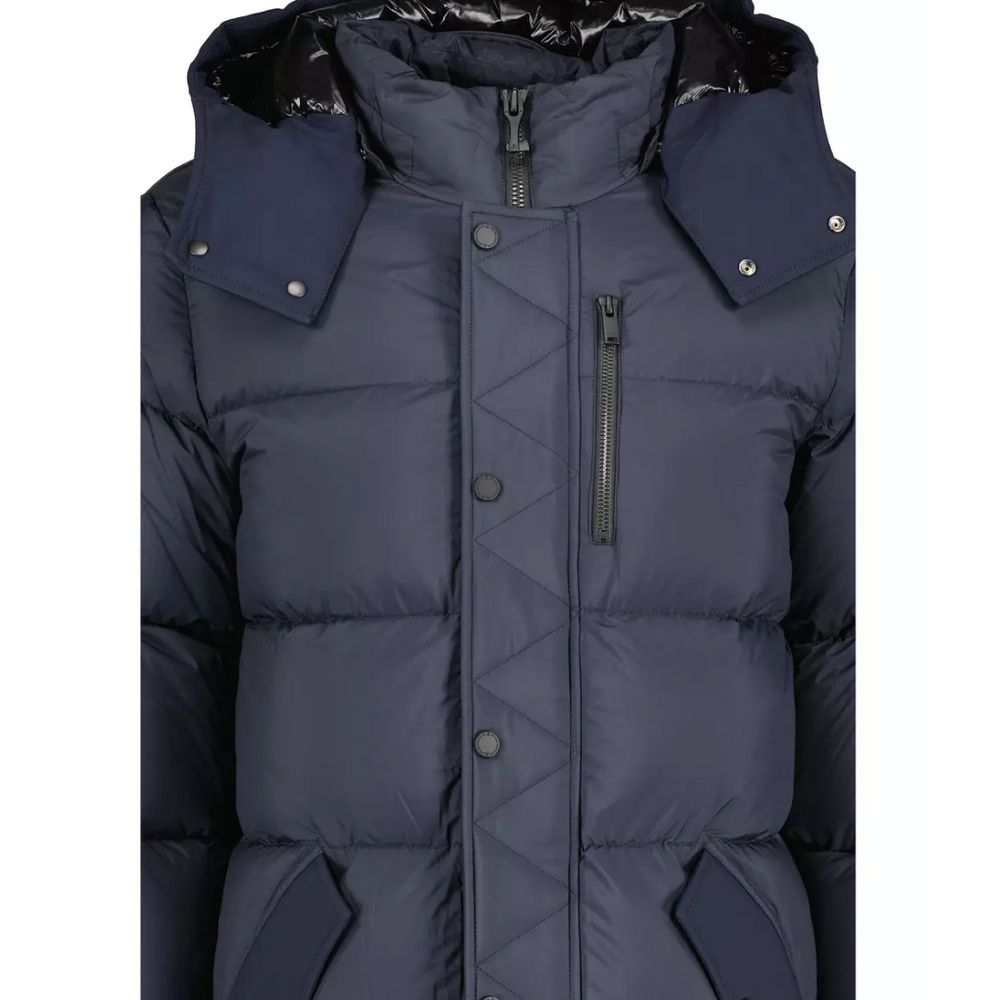 Moose Knuckles Blue Nylon Puffer Jacket