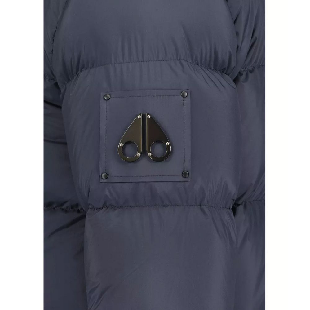 Moose Knuckles Blue Nylon Puffer Jacket